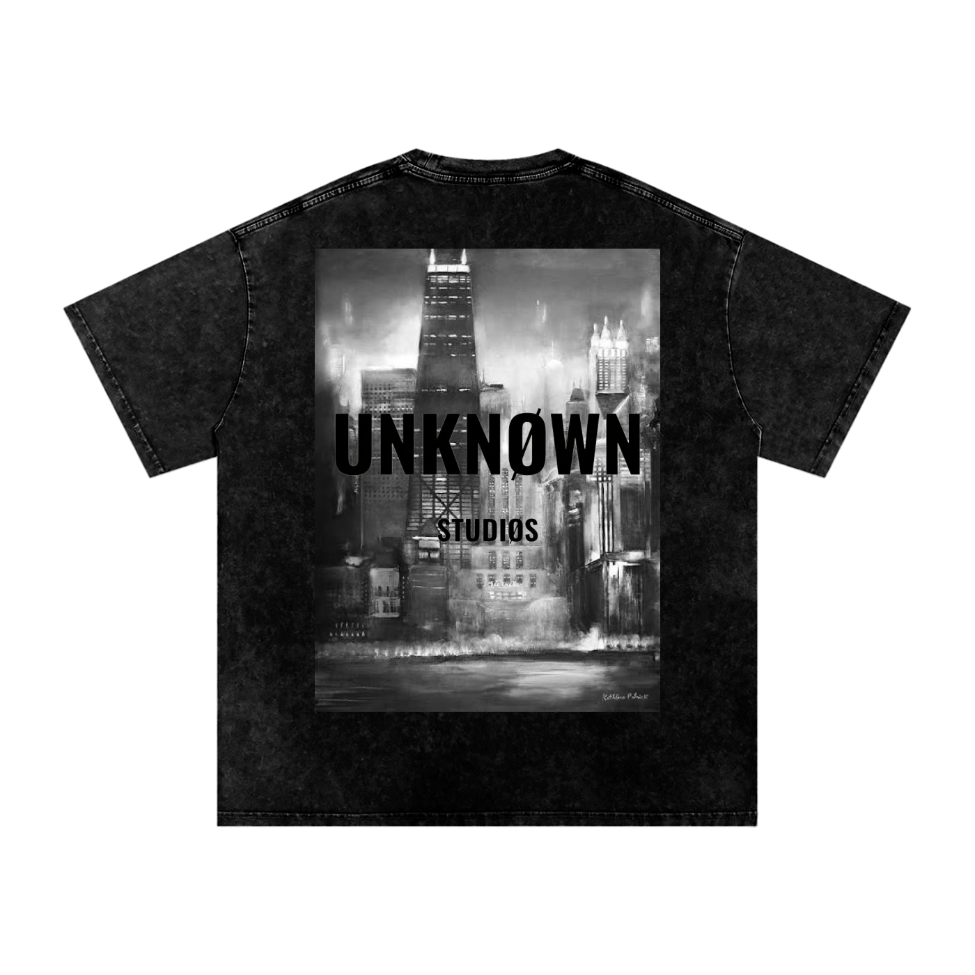 Graphic Snow Washed Oversized Cotten T-Shirt
