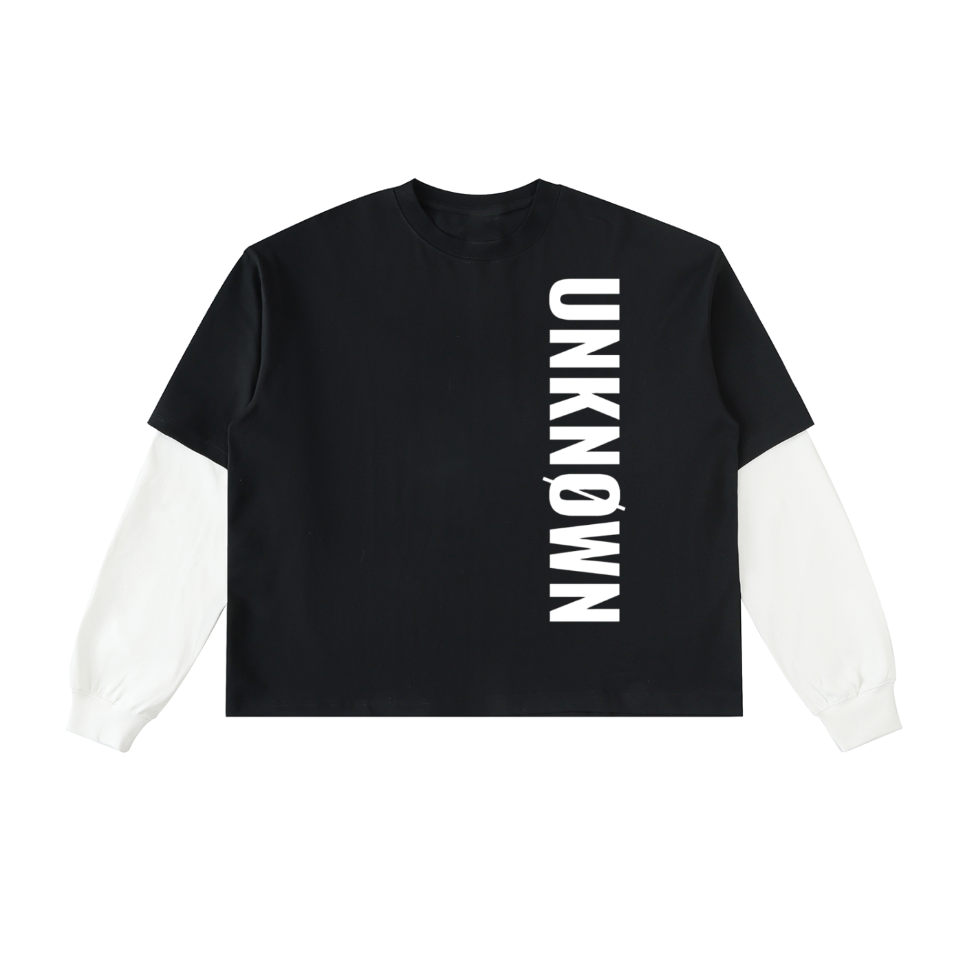 Layered Contrast Sleeve Cotton T-Shirt
