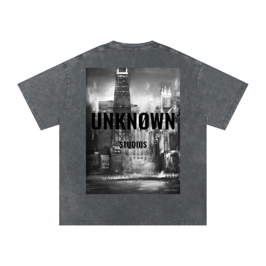 Graphic Snow Washed Oversized Cotten T-Shirt